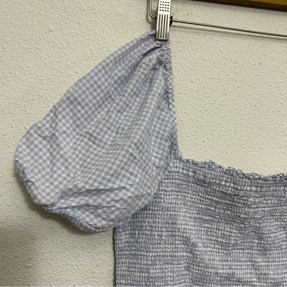 J. Crew Plaid Ruffle Top Large - Picture 3 of 5